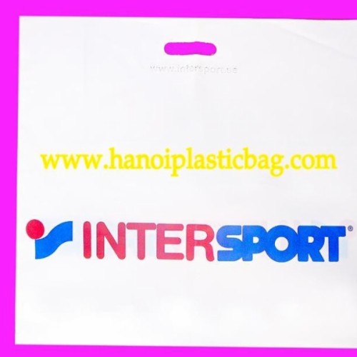 Die cut plastic bag printed